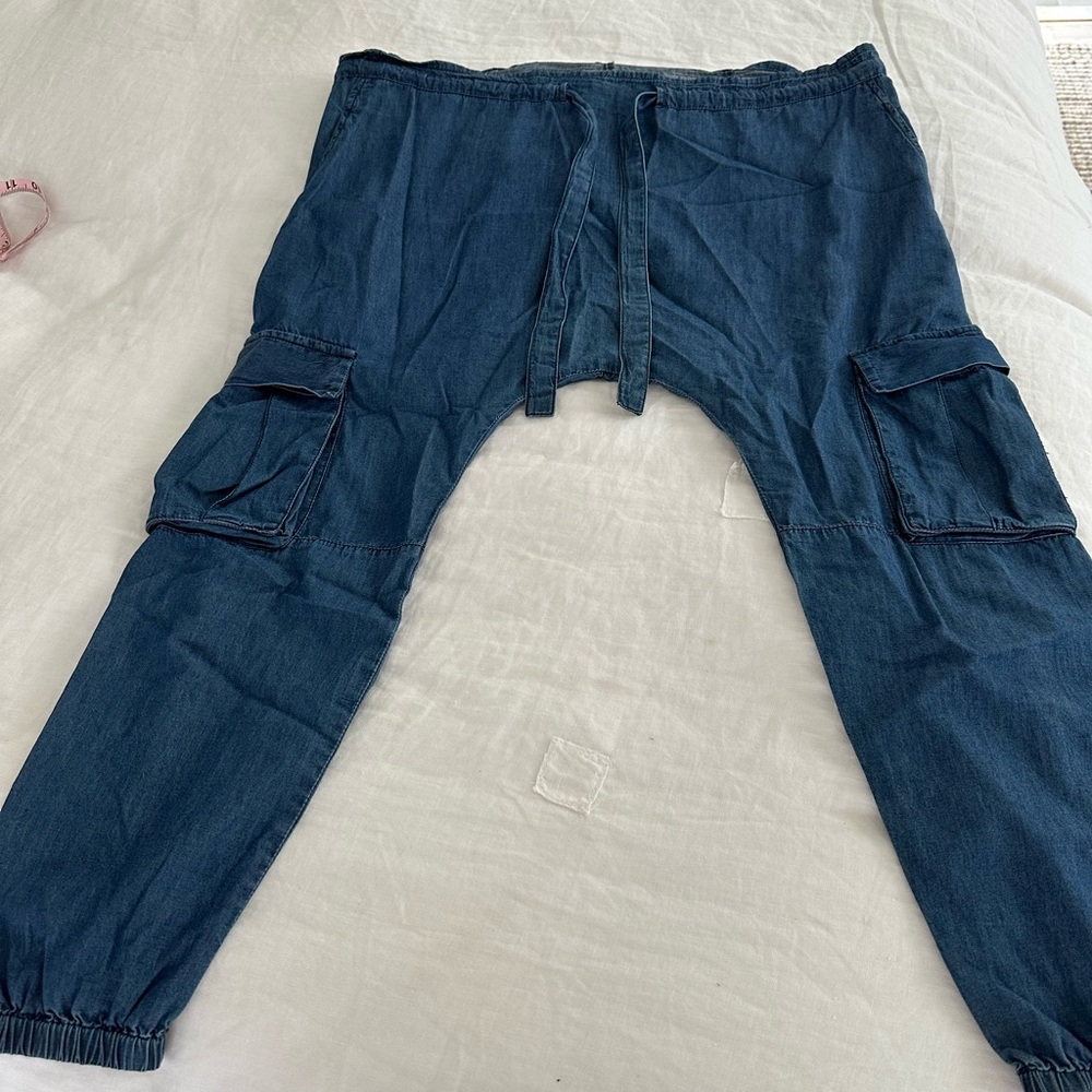Ulla Johnson Blue Ankle Cropped Pants Relaxed Fit